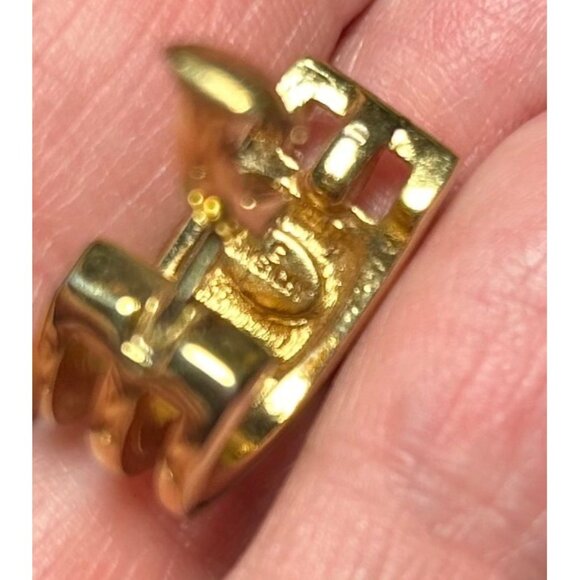 Vintage Givenchy Gold-Tone Greek Key Clip-On Earrings Elegant Old Money - Picture 7 of 10